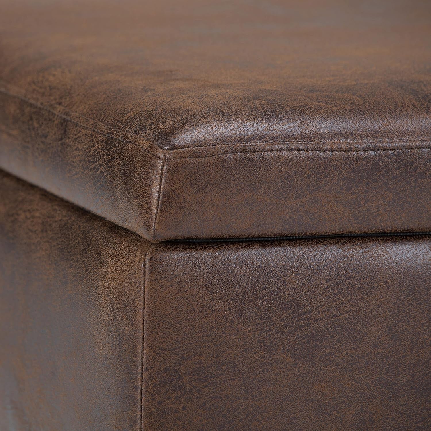 Owen 34 Distressed Chestnut Brown Coffee Table Ottoman