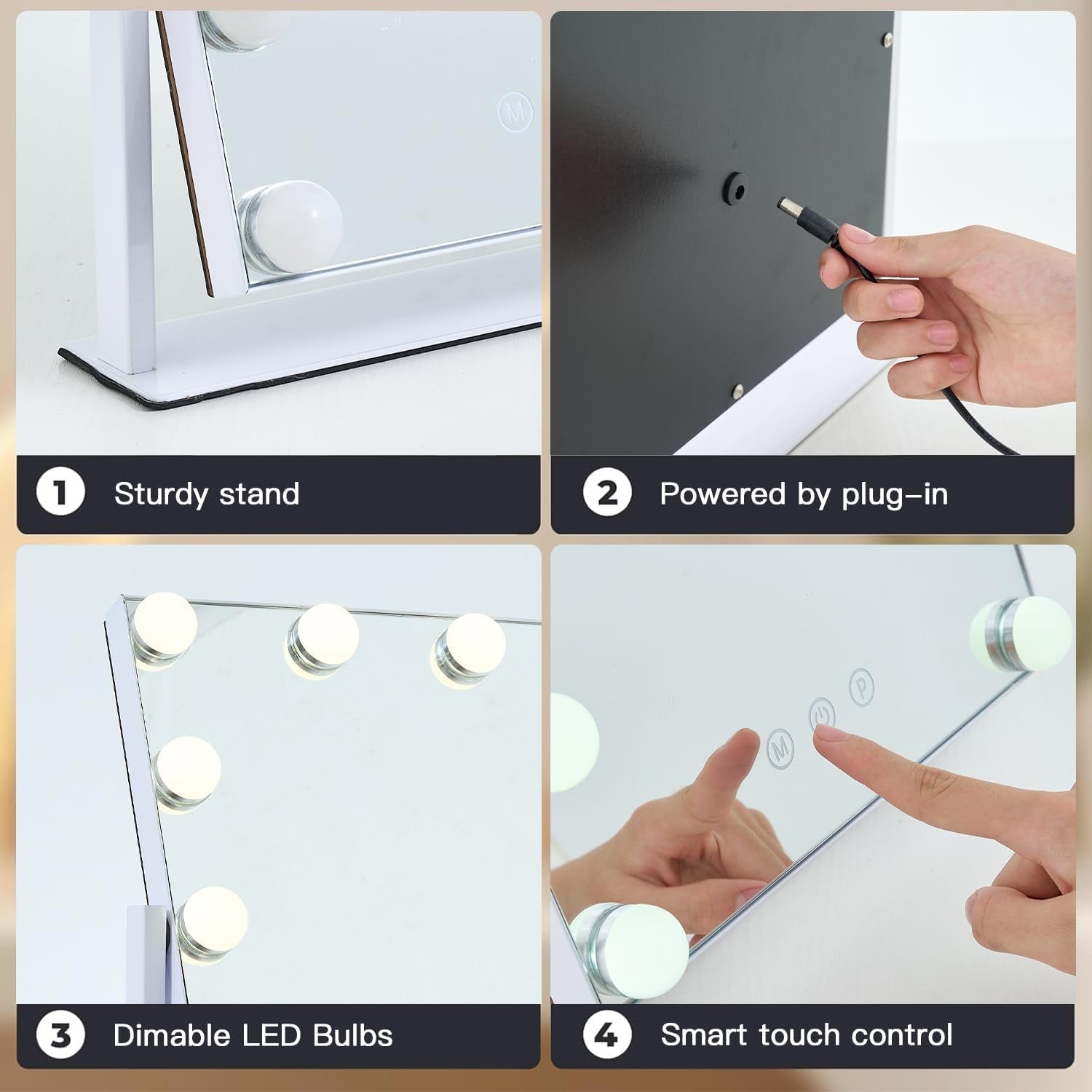 13 By 11 Lighted Makeup Vanity Mirror 12 Dimmable Bulbs