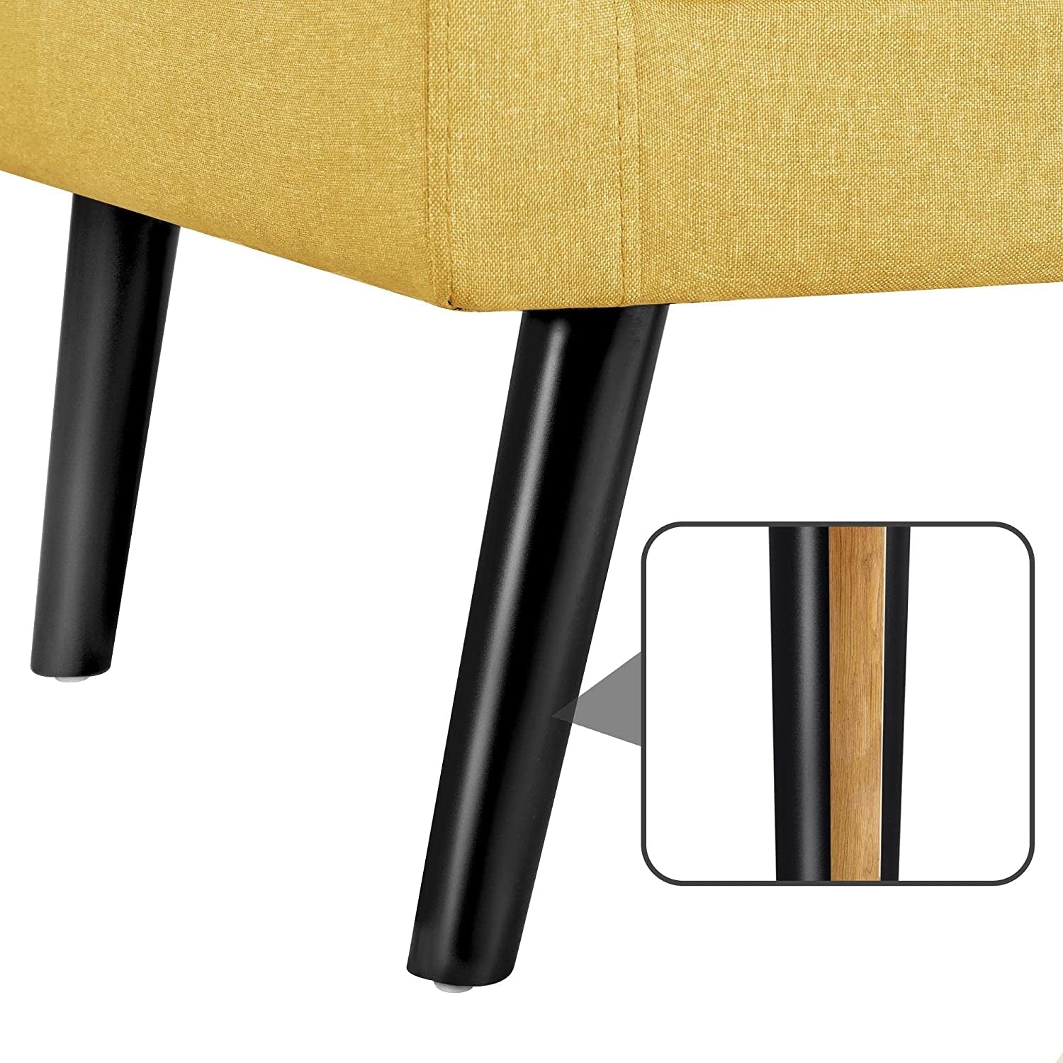Yellow Mid Century Modern Upholstered Accent Chair