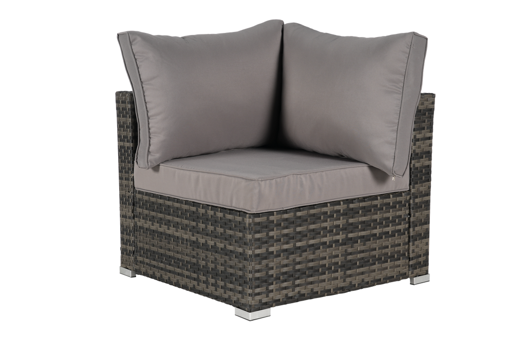 8 Pieces Outdoor Patio Sectional Sofa Couch with Washable Cushions & Glass Coffee Table