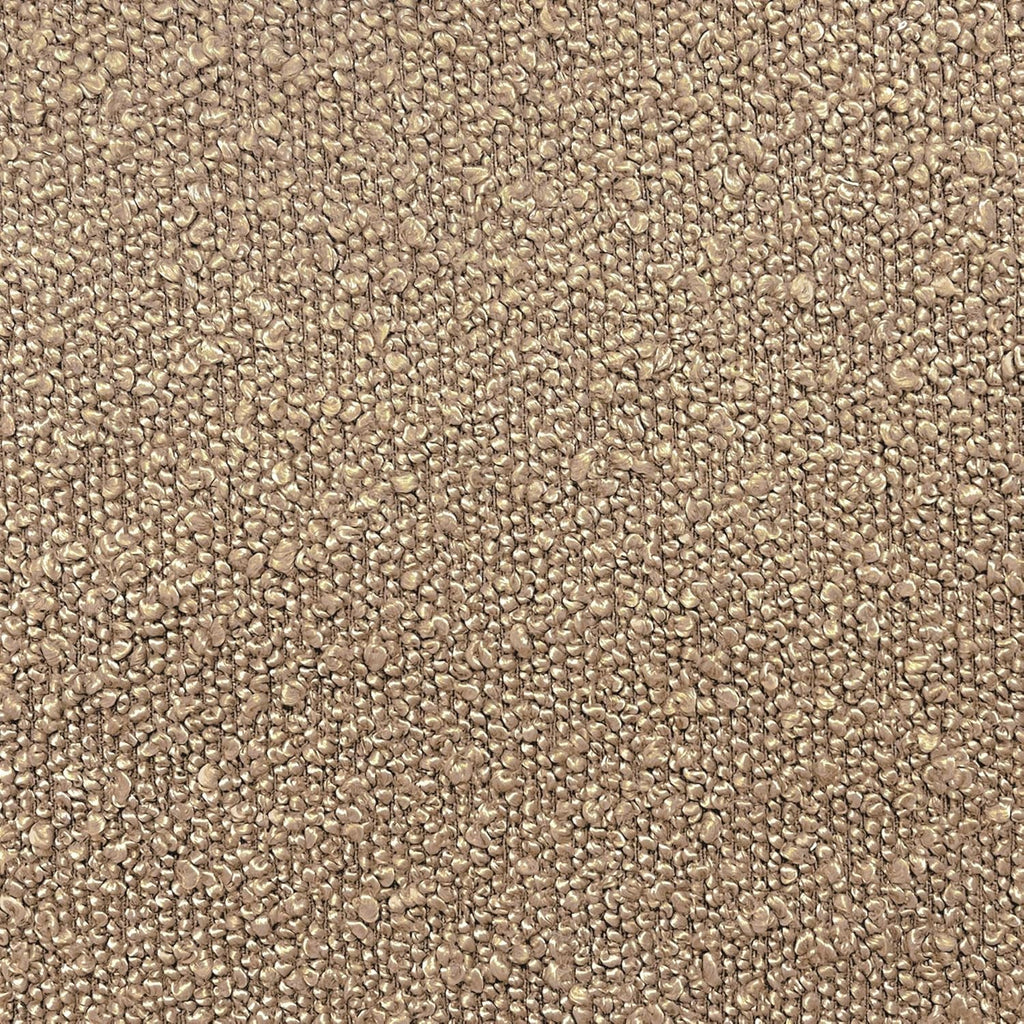 Luna Modern Round Ottoman in Brown Boucle, 22 Inches