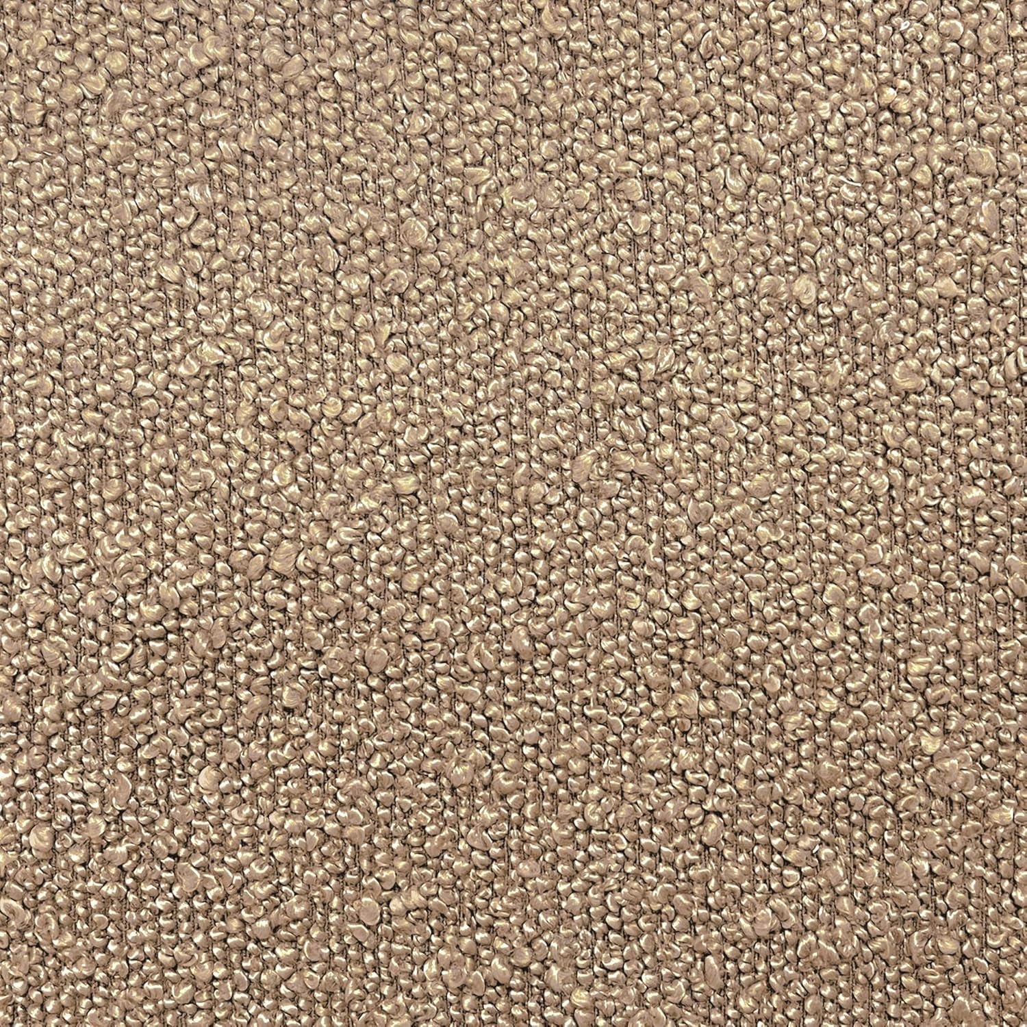 Luna Modern Round Ottoman in Brown Boucle, 22 Inches