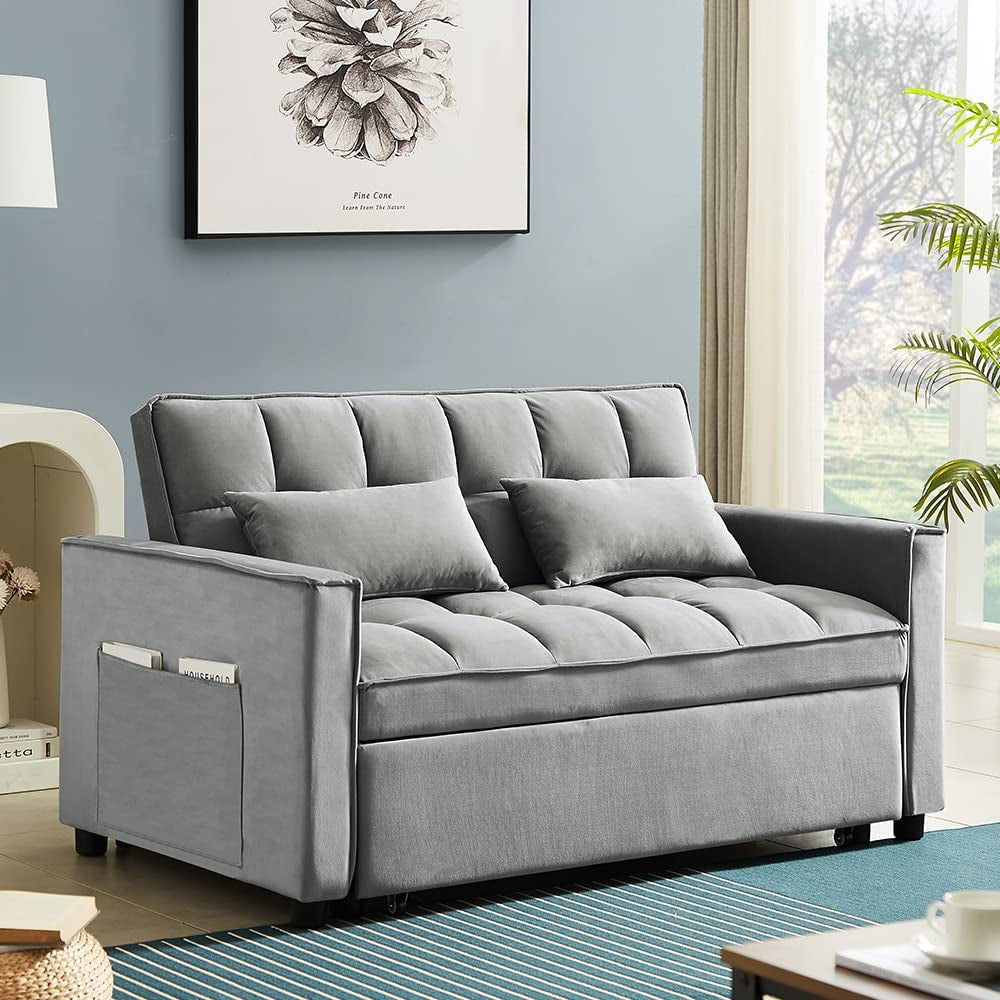 Adjustable Backrest Sleeper Sofa Bed With Pull Out