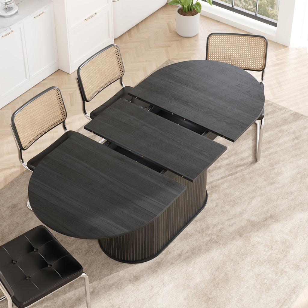 55.11'-70.86' Extendable Dining Table with Striped Legs