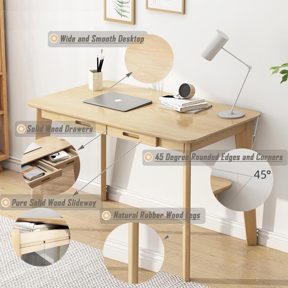 Premium Multifunctional Solid Wood Writing Desk Drawer