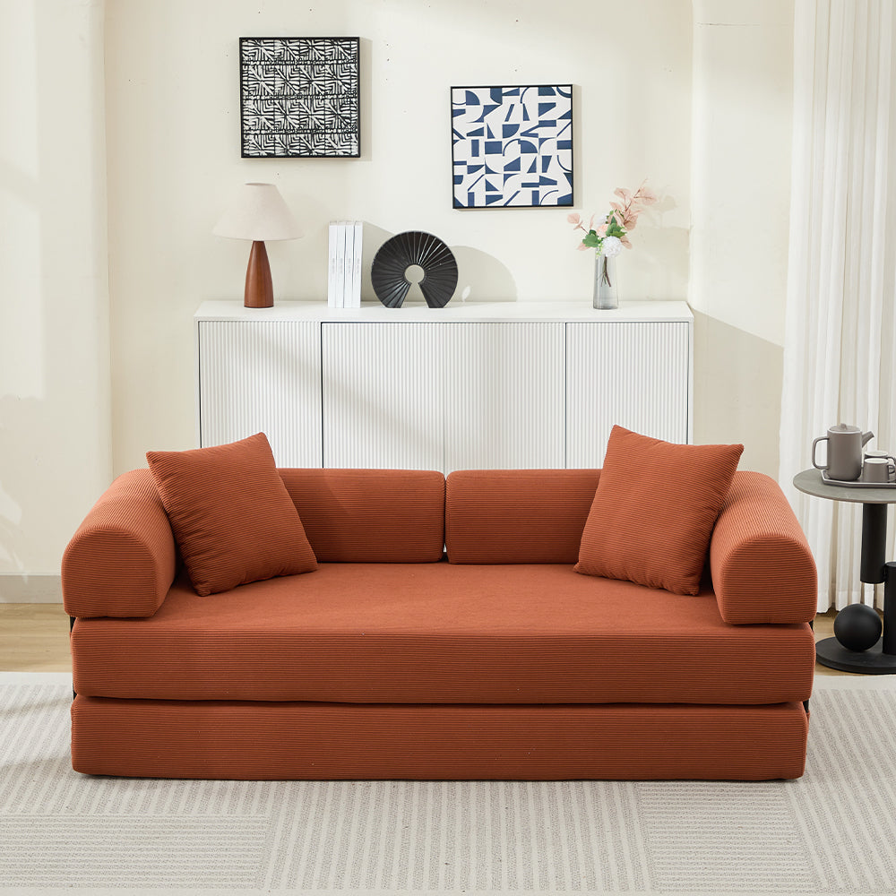 Folding Sofa Bed 78.5" Convertible Couch with 2 Pillows