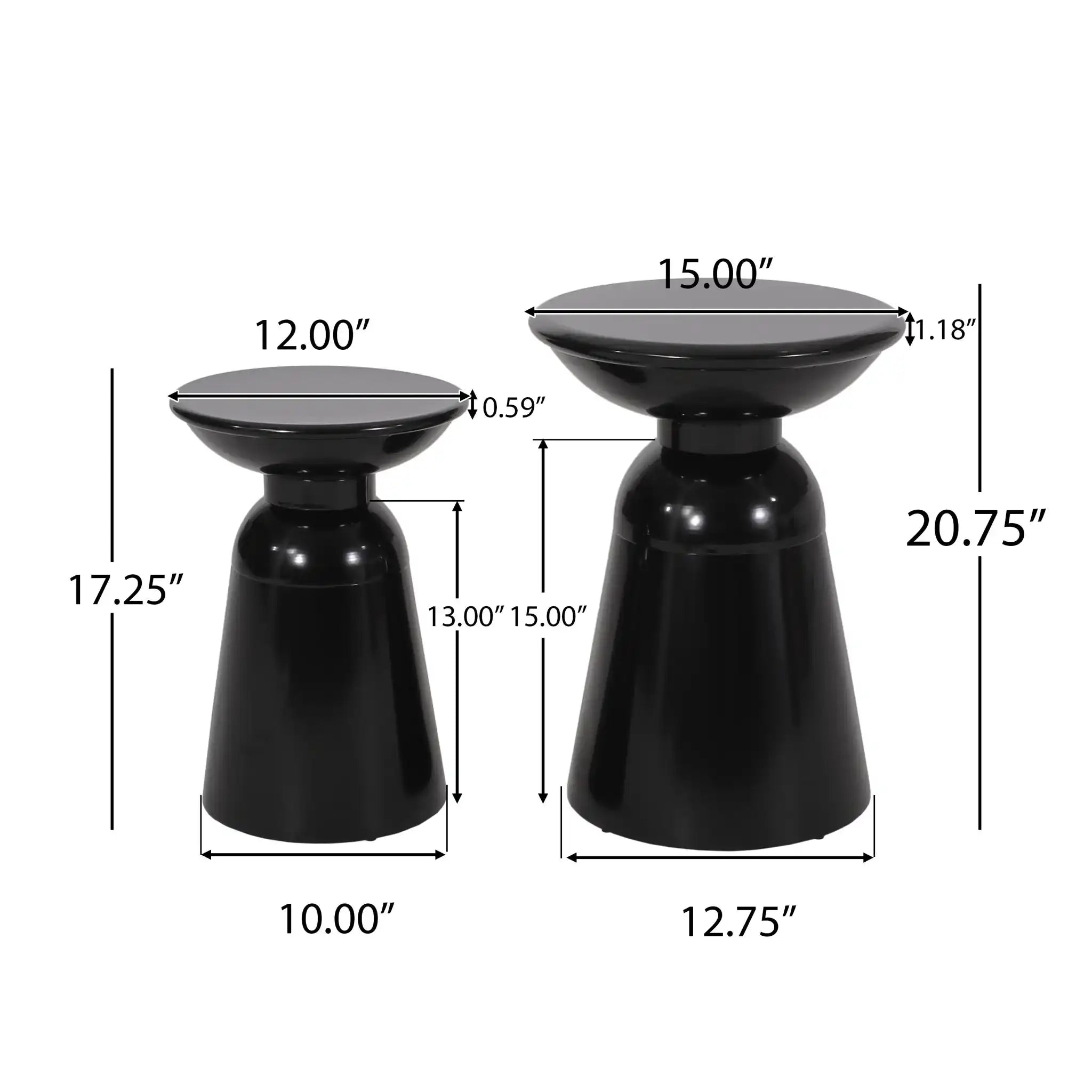 Serenita Outdoor Side Tables With Flared Design (Set of 2)