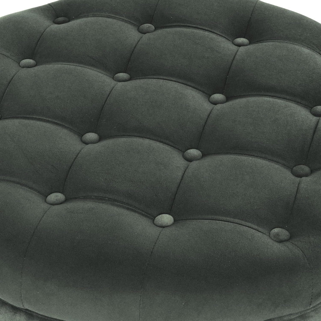Handcrafted Loden Green Velvet Storage Ottoman 28In