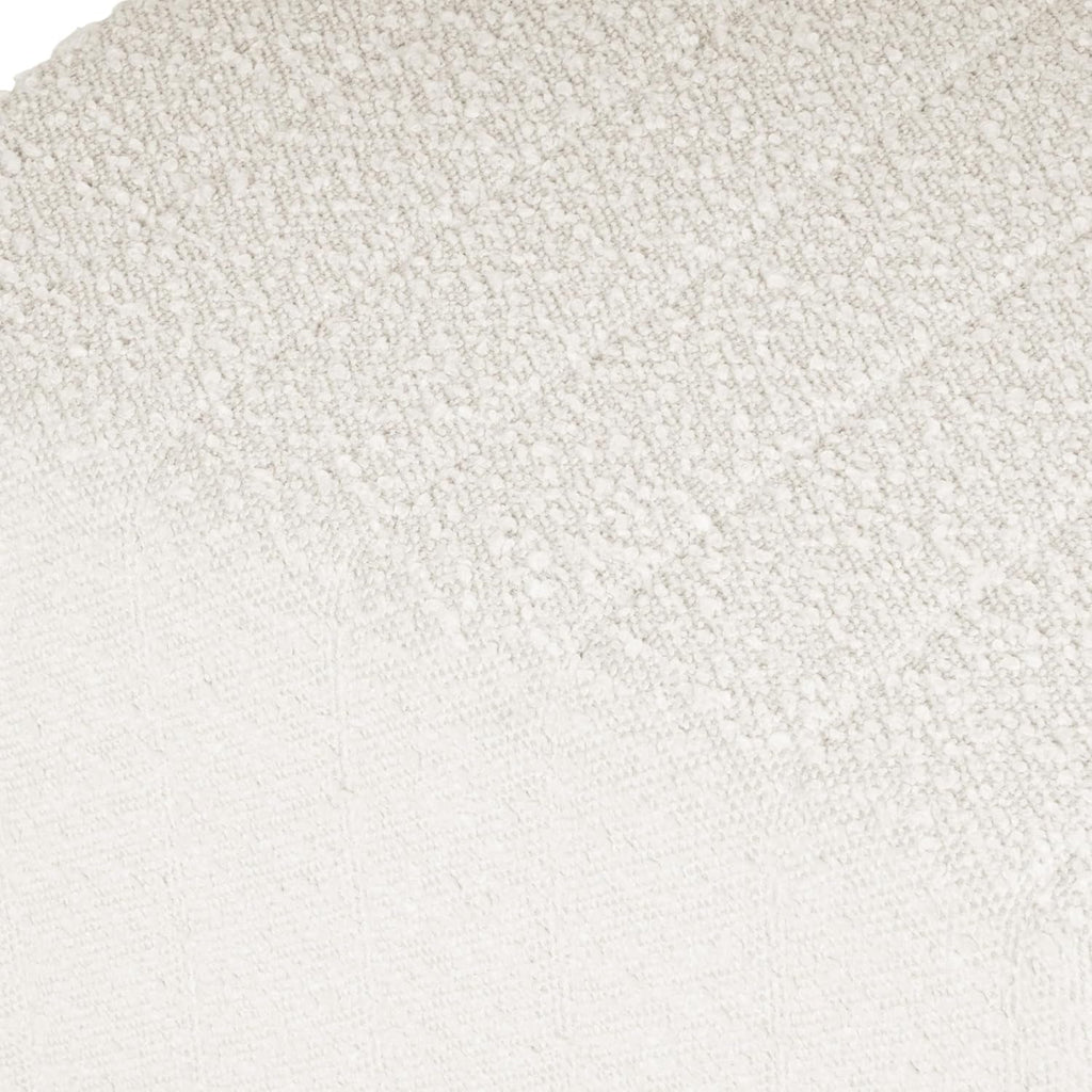 Cream Soft Boucle Upholstered Ottoman Footrest 18 Inches