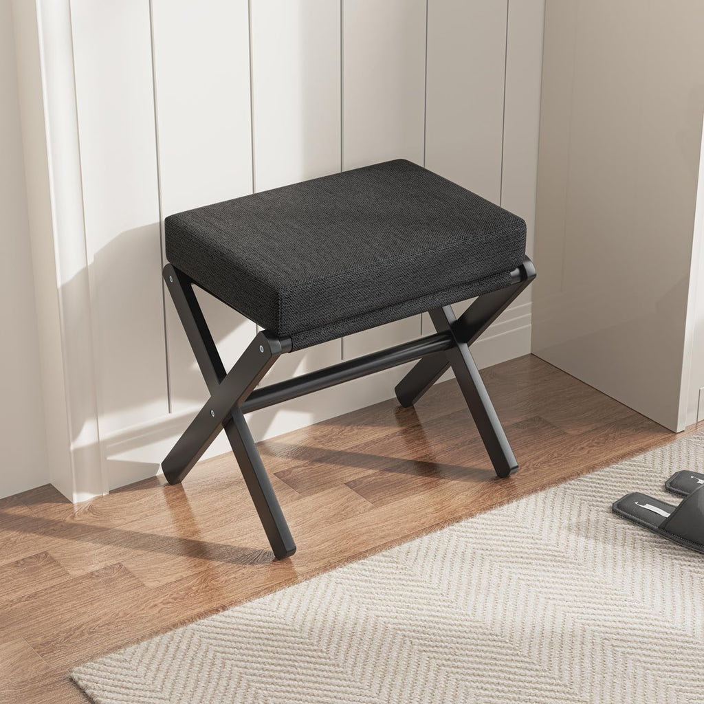 Foldable Foot Stool Black For Contemporary Living Room