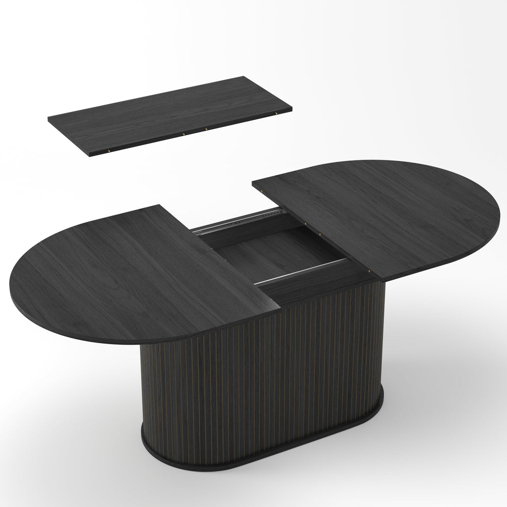 55.11'-70.86' Extendable Dining Table with Striped Legs
