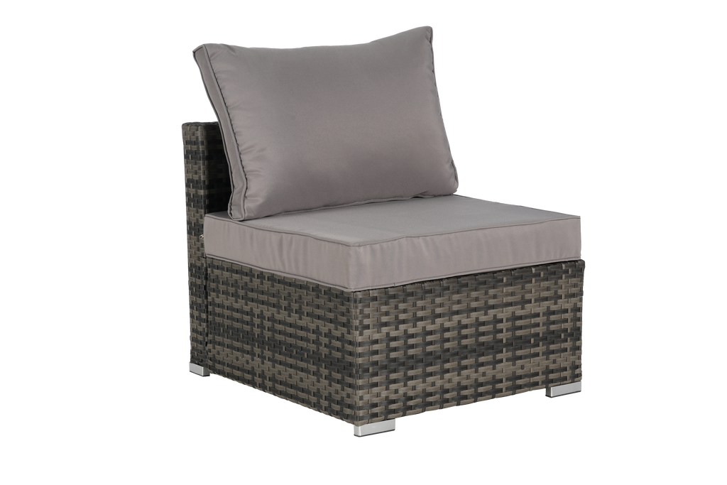 8 Pieces Outdoor Patio Sectional Sofa Couch with Washable Cushions & Glass Coffee Table