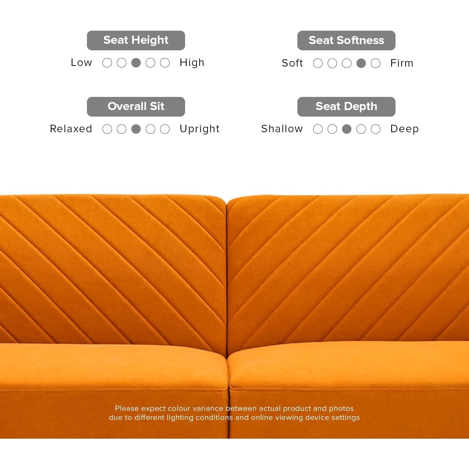 Chloe Futon Sofa Bed With Tapered Legs Adjustable Back