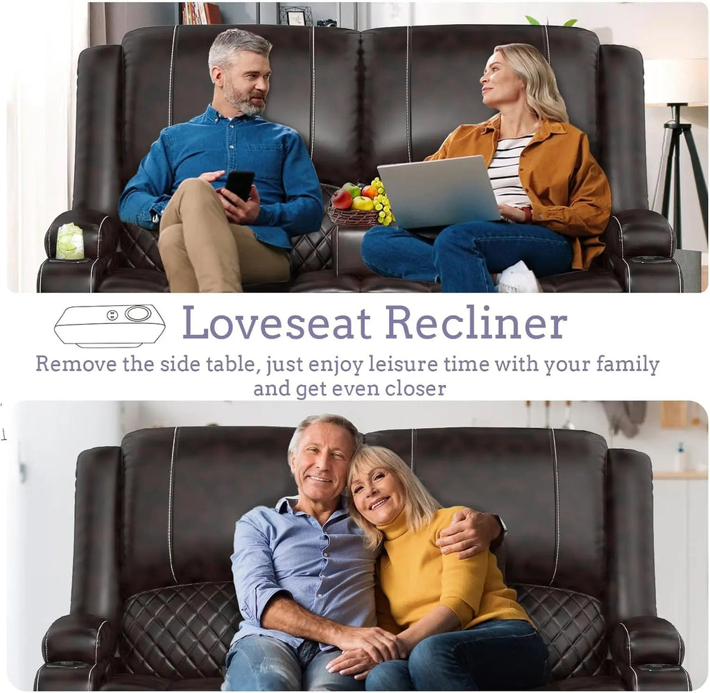 Leather 2 Seater Recliner Sofa Couch