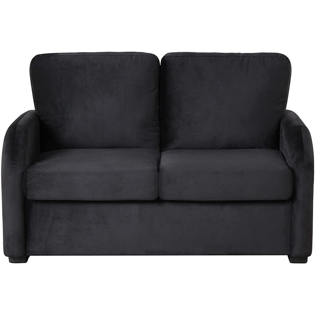 Black Velvet Loveseat Sleeper With USB Built In Plug