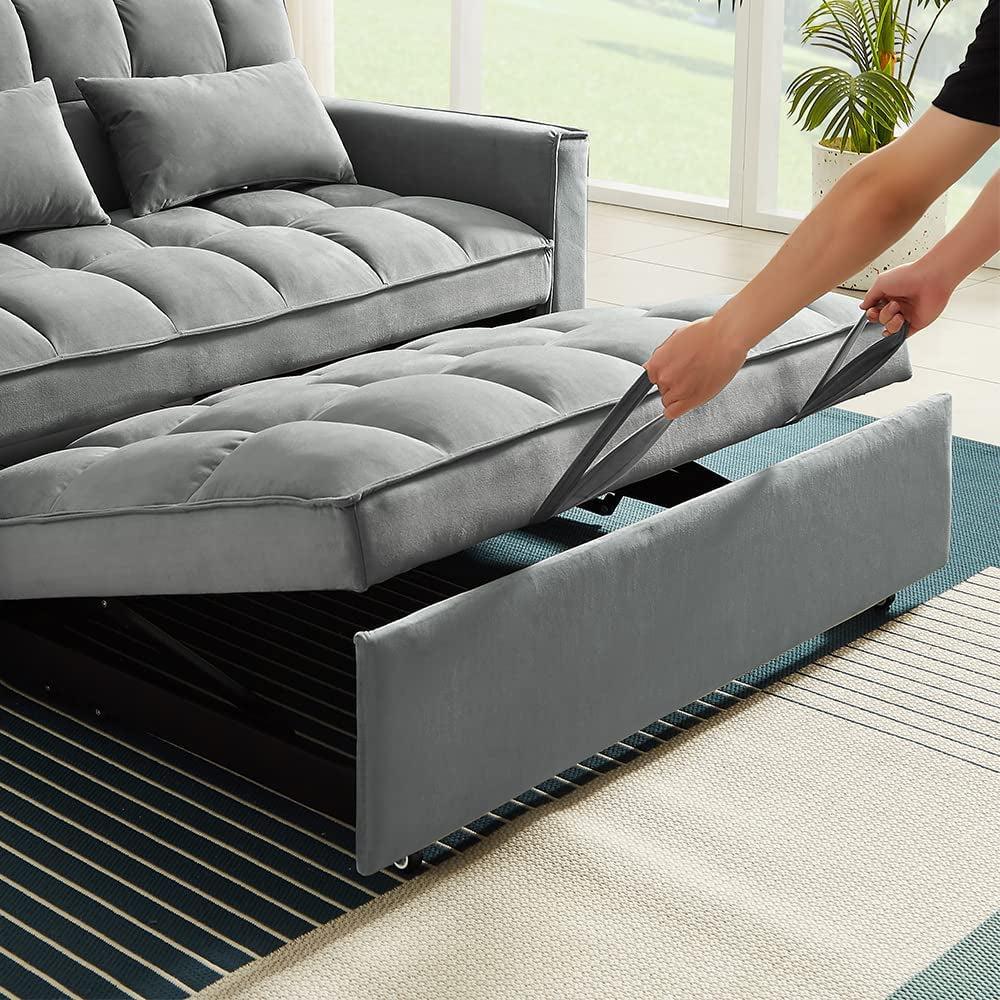 Adjustable Backrest Sleeper Sofa Bed With Pull Out