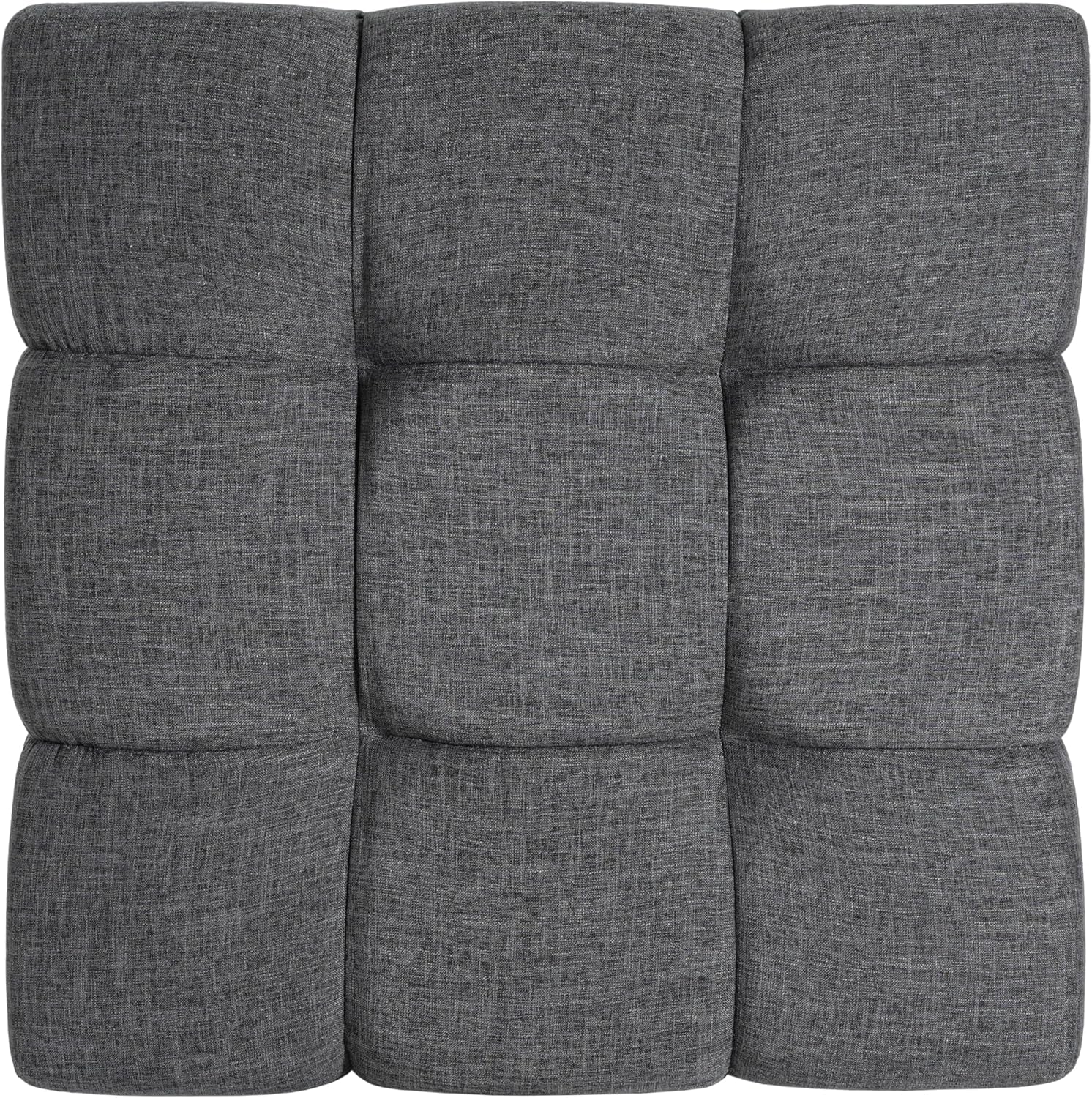 Modern Gray Fabric Ottoman With Walnut Finish WoodFrame
