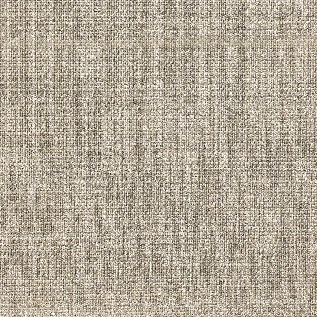 Beige Linen Round Storage Ottoman Featuring Tufting