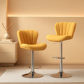 Yellow Adjustable Swivel Bar Stools Set Of 2 For Kitchen