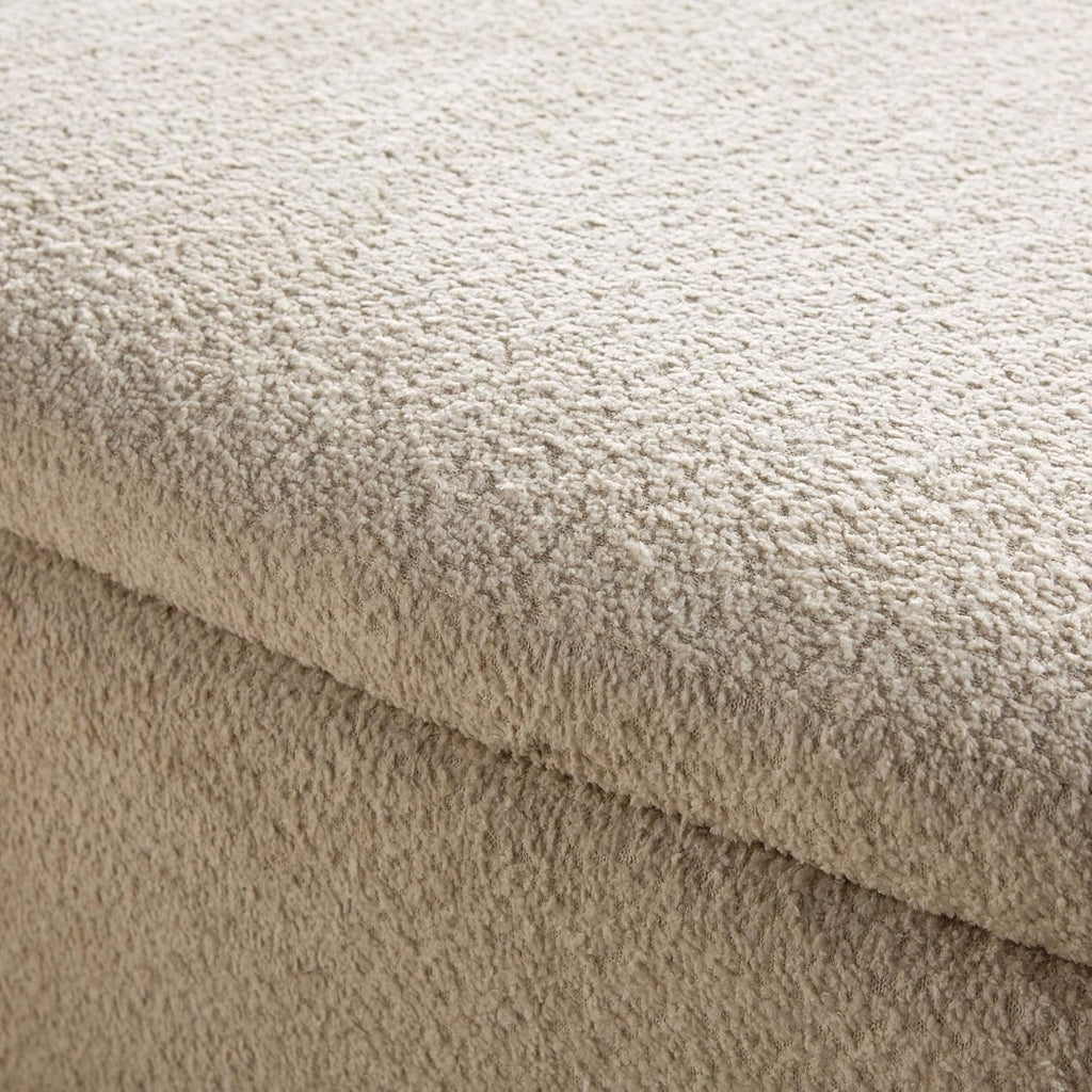 Contemporary Large Ivory Storage Ottoman With Legs
