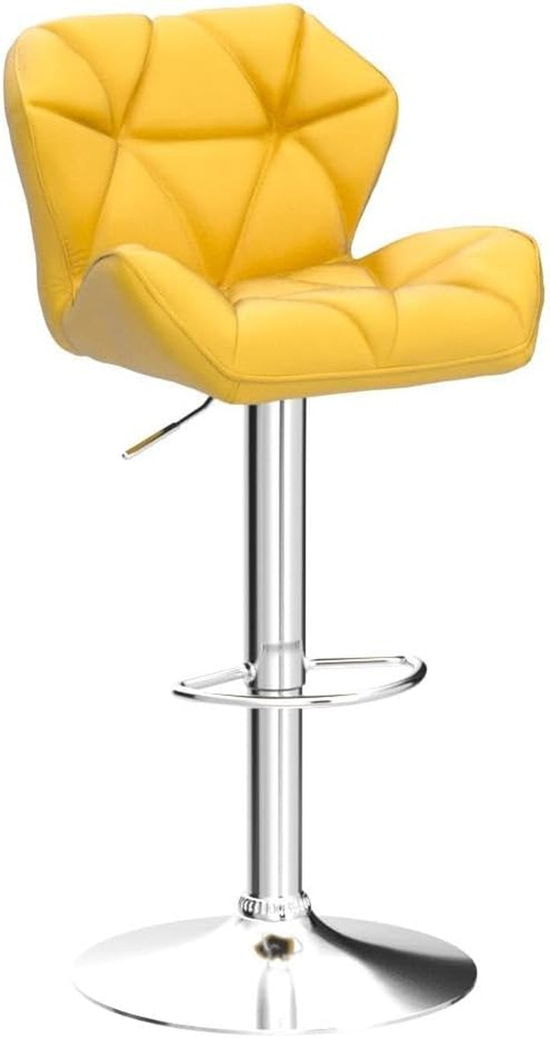 Yellow Velvet Diamond Tufted Swivel Barstools Set Of 2