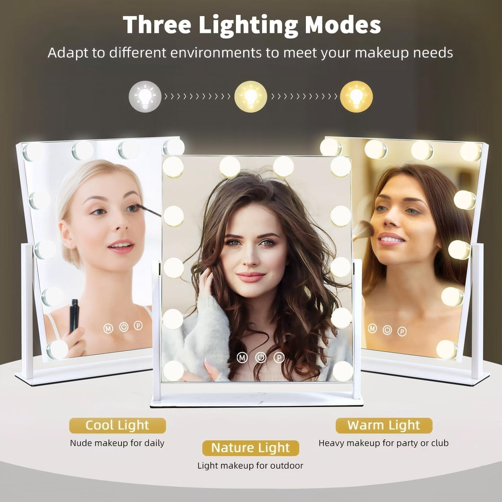 13 By 11 Lighted Makeup Vanity Mirror 12 Dimmable Bulbs