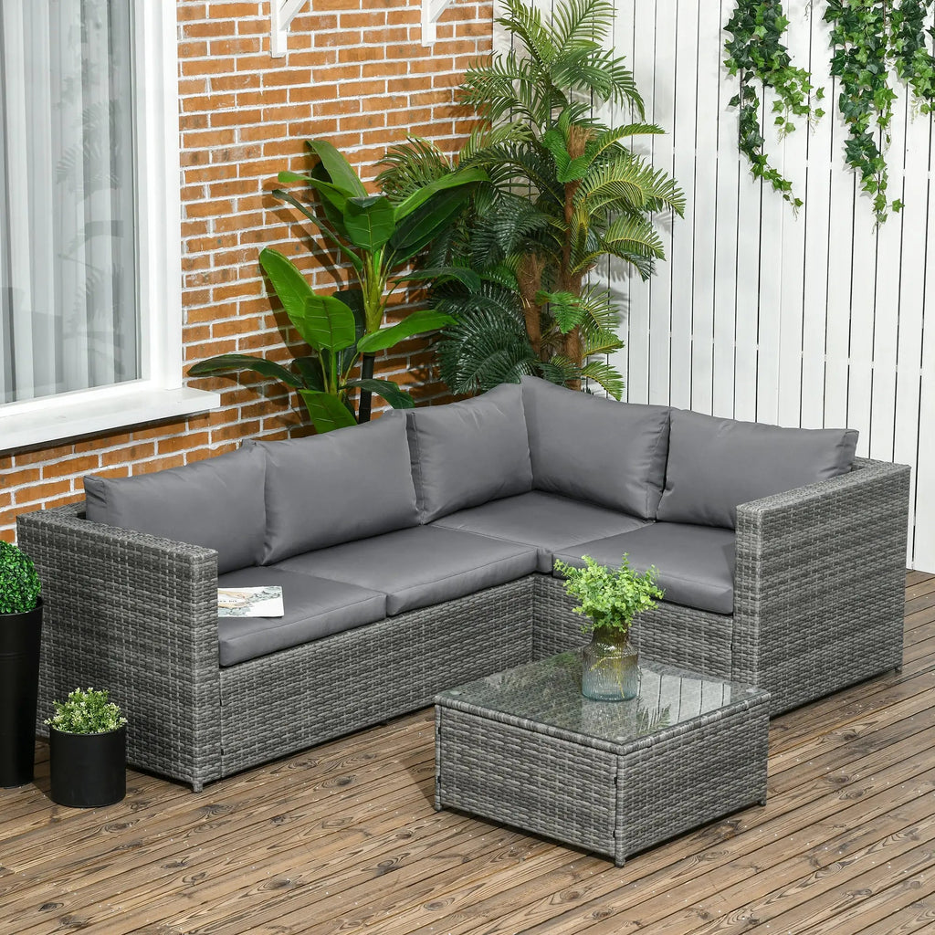 2 Piece Rattan Outdoor Patio Couch Set