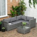 2 Piece Rattan Outdoor Patio Couch Set