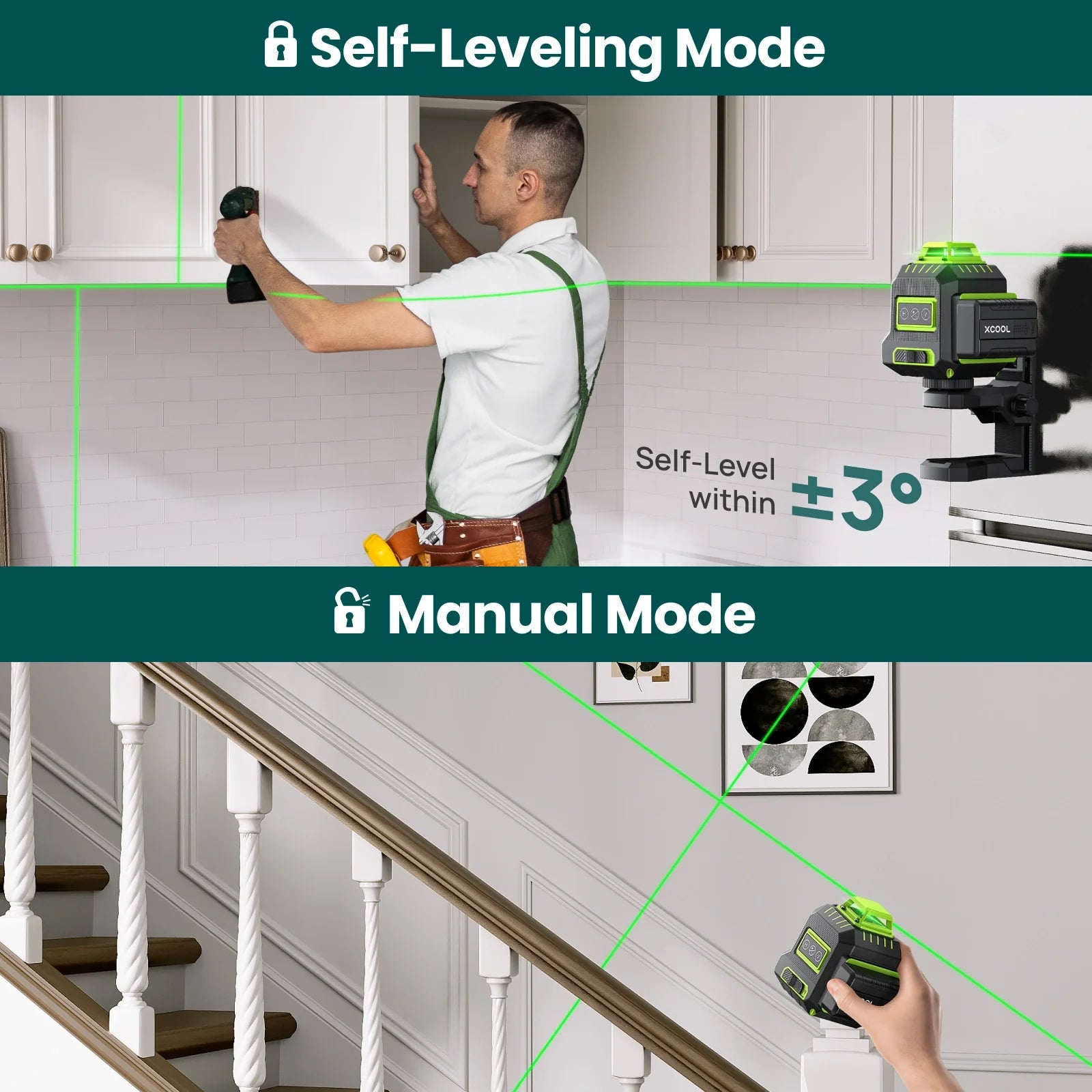 xCool Brillaser 360° Self-Leveling Laser Level