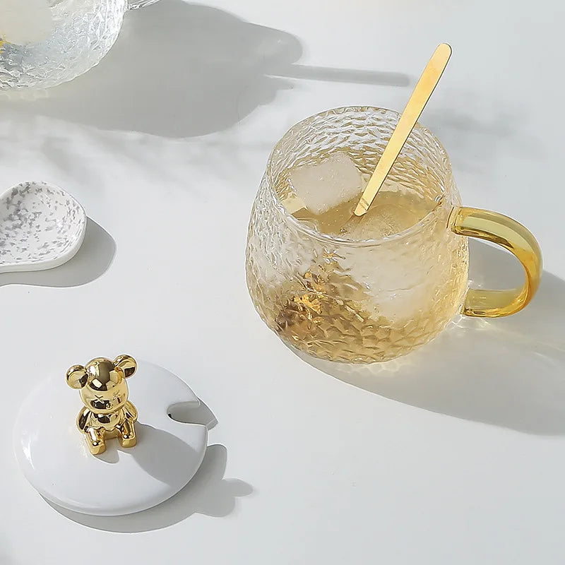 DecorBites™ Borosilicate Glass Water Cup with Handle - Heat Insulation Lemon Tea & Juice Cup