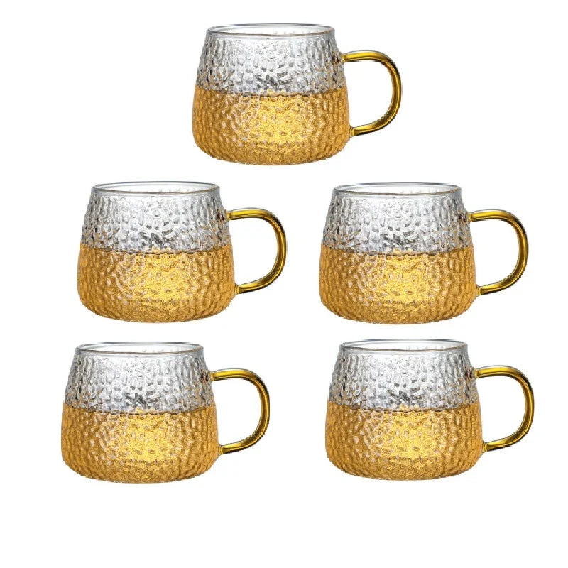 DecorBites™ Borosilicate Glass Water Cup with Handle - Heat Insulation Lemon Tea & Juice Cup