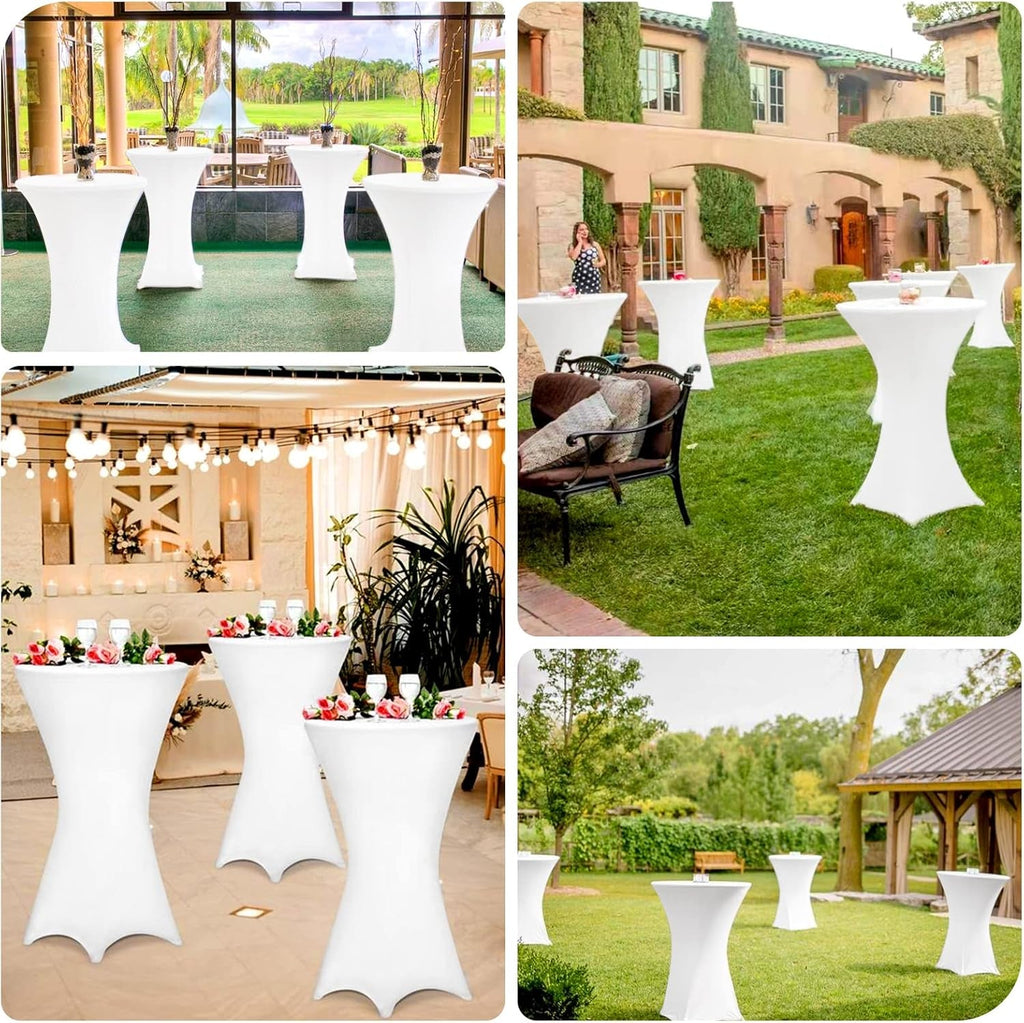 White Spandex Square Cocktail Table Covers 32x43Inches