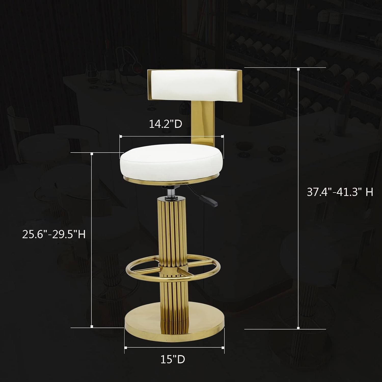White Counter Height Bar Stools With Adjustable Height