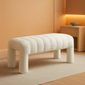 42.5 Inches Boucle Ottoman Bench Footrest Entryway