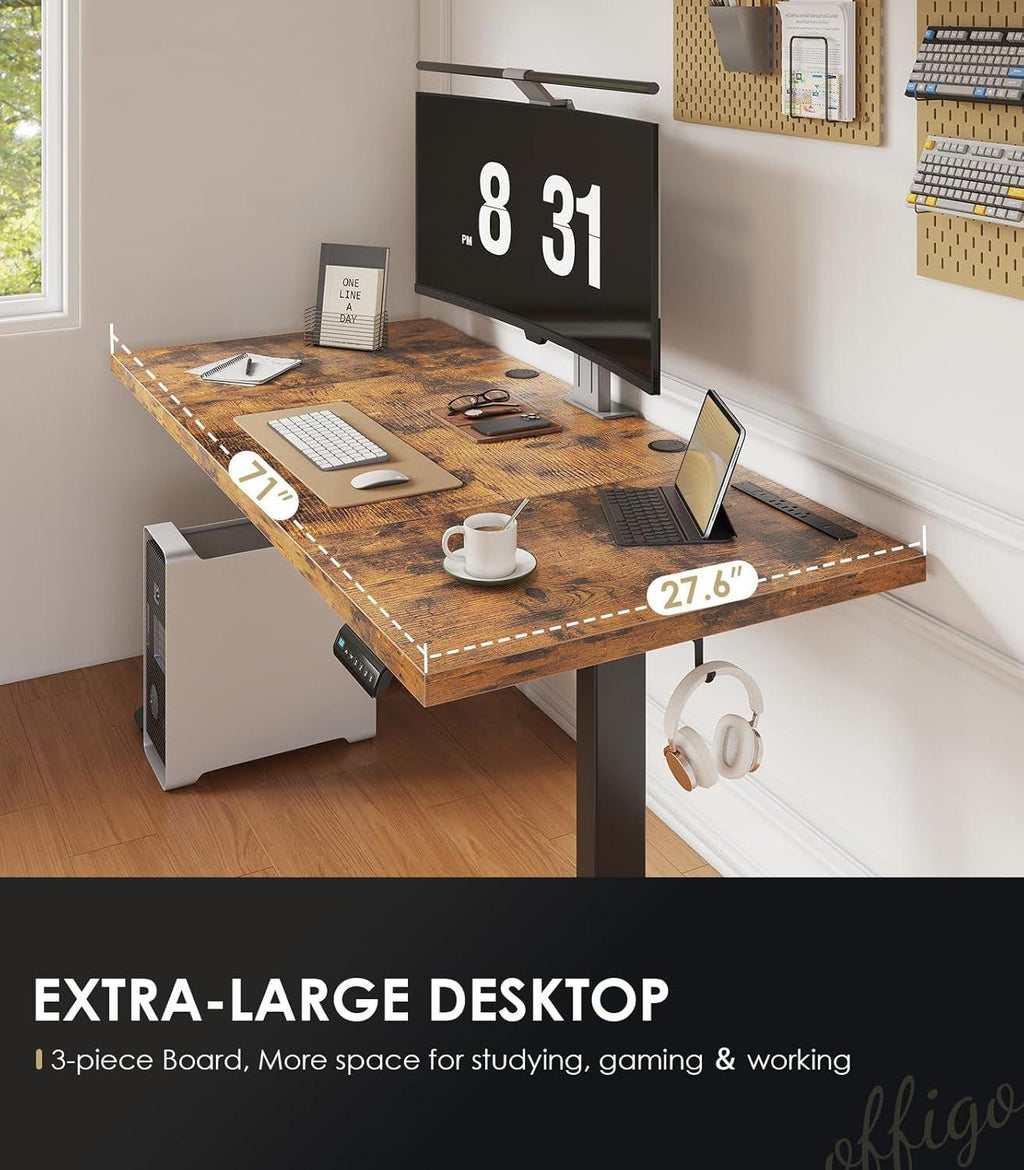 Electric Standing Desk 71 Inch Height Adjustability