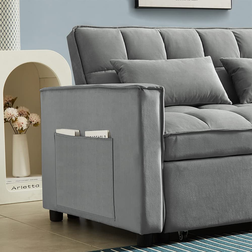Adjustable Backrest Sleeper Sofa Bed With Pull Out