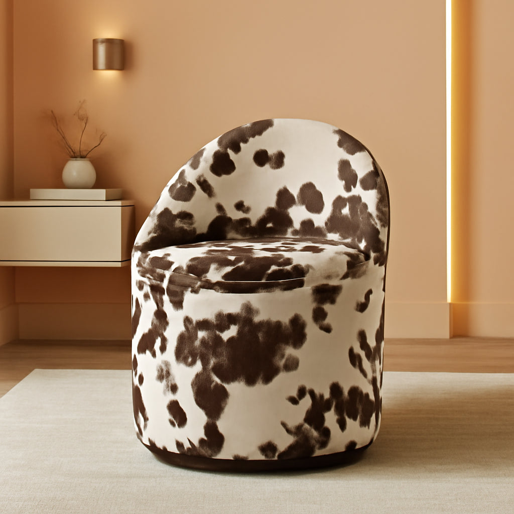 Rotating Brown Storage Ottoman With Hidden Compartment