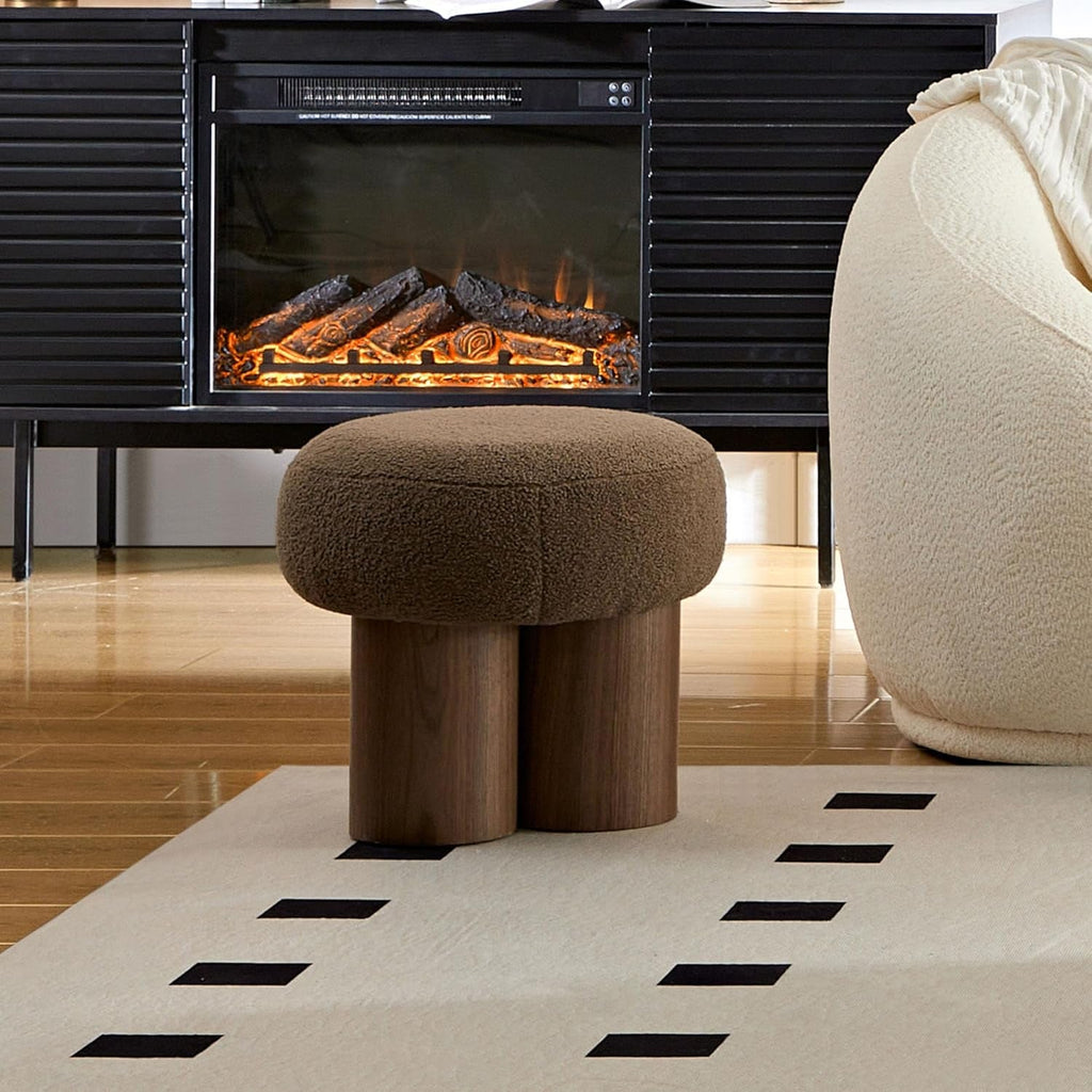 Brown Mushroom Stool Ottoman Footrest 16.54 Inches