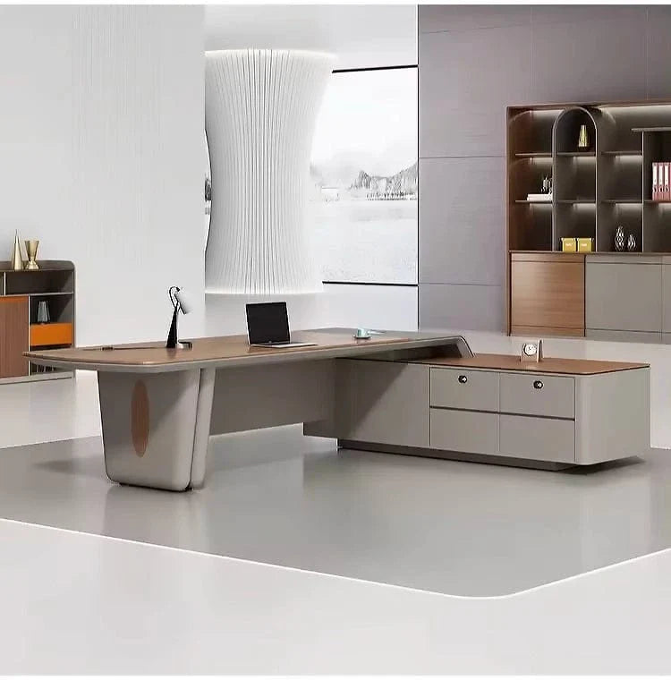 Caster · Modern L-Shaped Executive Desk