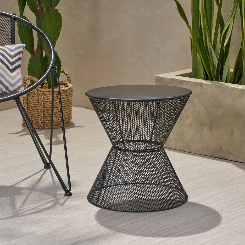 Nevada Contemporary Side Table with Mesh Design