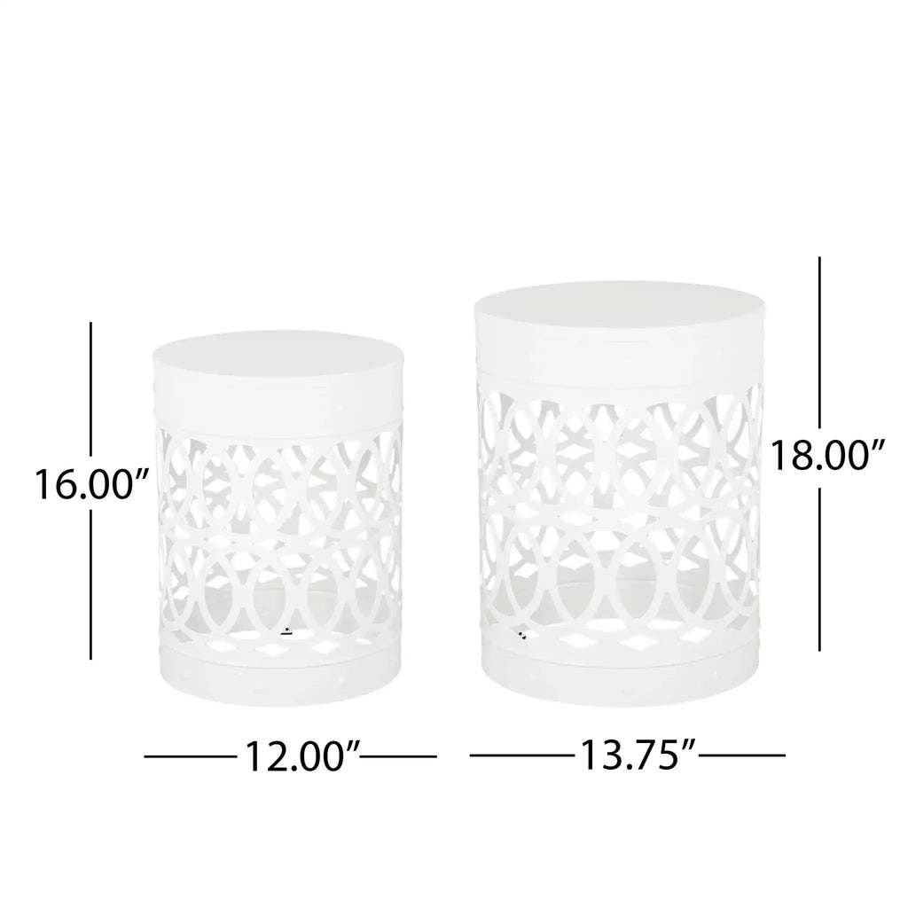Outdoor Metal Set of 2 End Tables