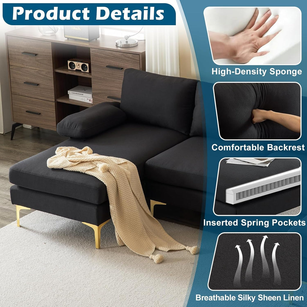 110 Inch Modern U Shaped Sectional Couch With 51 Inch Double Chaise For Living Room Comfort And Style