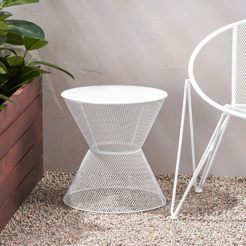 Nevada Contemporary Side Table with Mesh Design