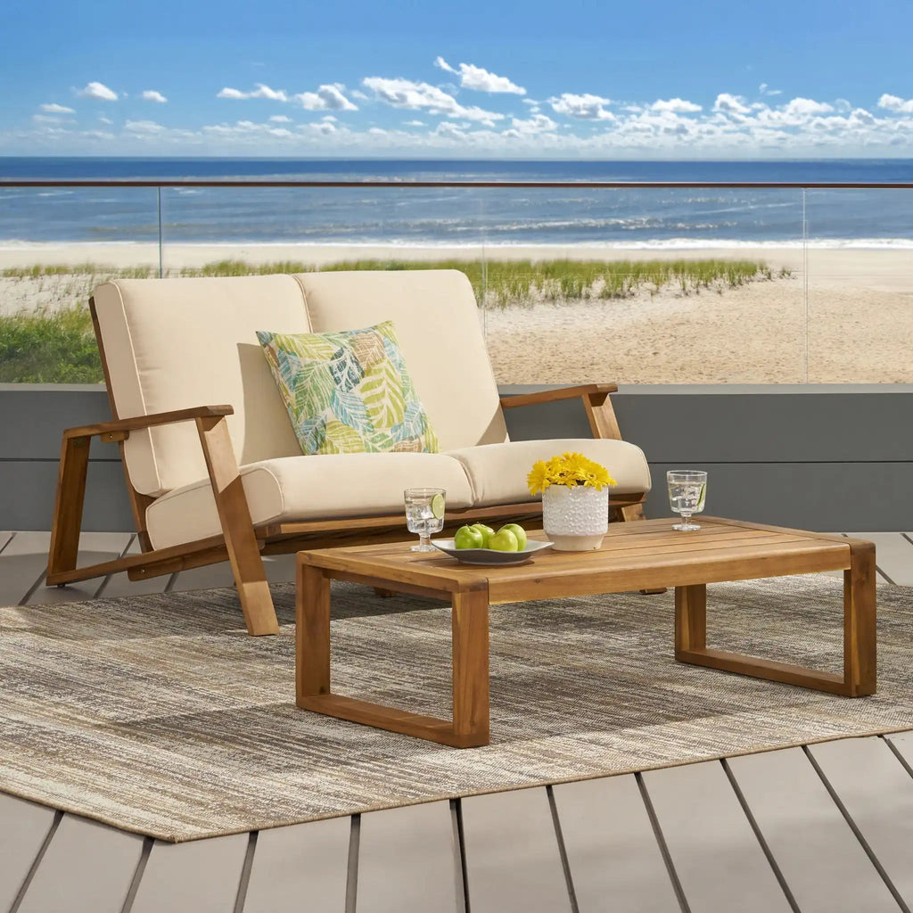 Paloma Contemporary Loveseat and Coffee Table Set