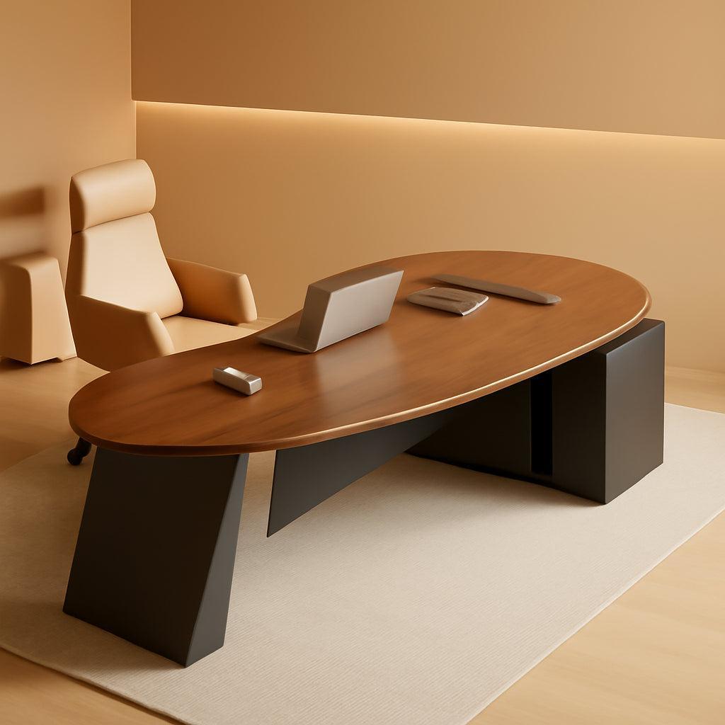 Spacious L Shaped Executive Desk With Side Storage System