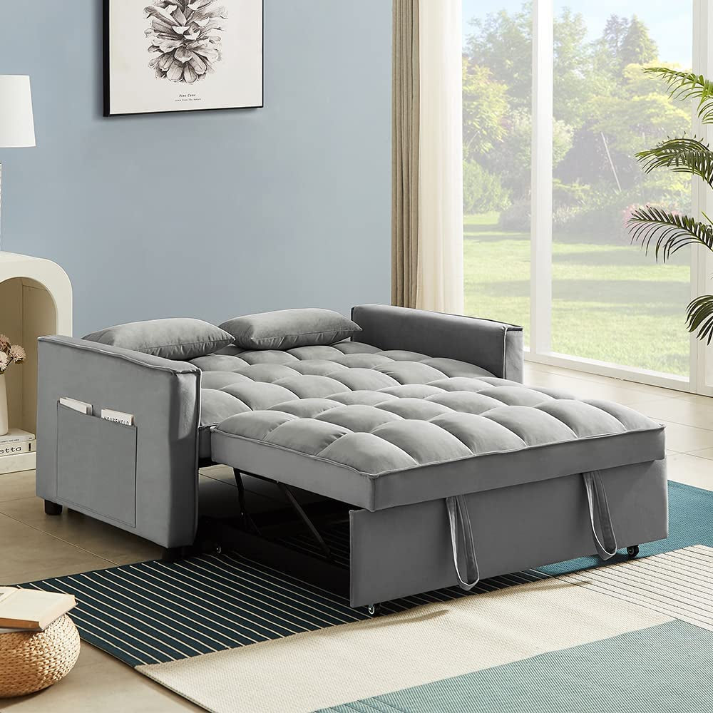 Adjustable Backrest Sleeper Sofa Bed With Pull Out