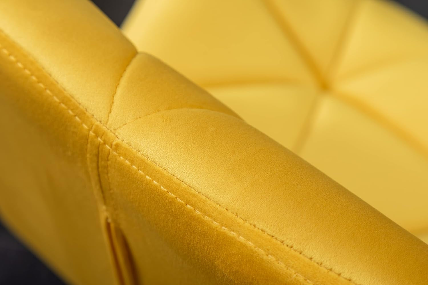 Yellow Velvet Diamond Tufted Swivel Barstools Set Of 2