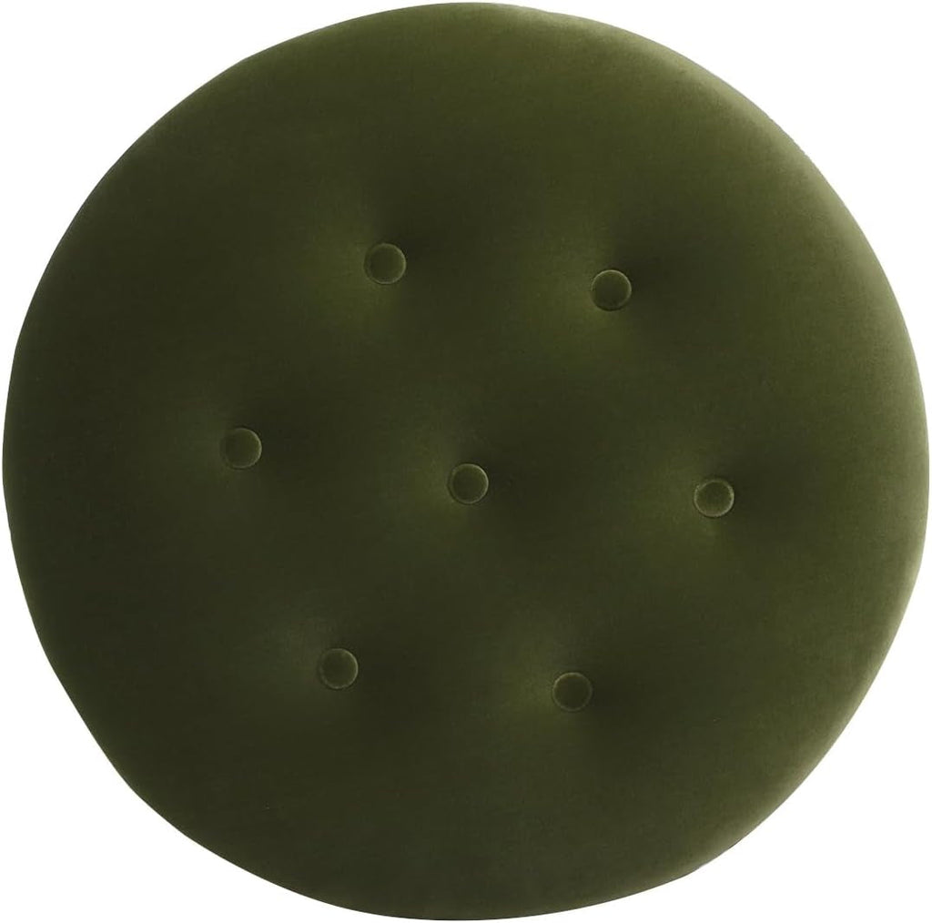 24 Inch Round PremiumQualityTextured Woven Upholstered Ottoman