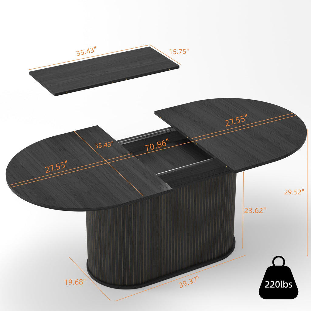 55.11'-70.86' Extendable Dining Table with Striped Legs