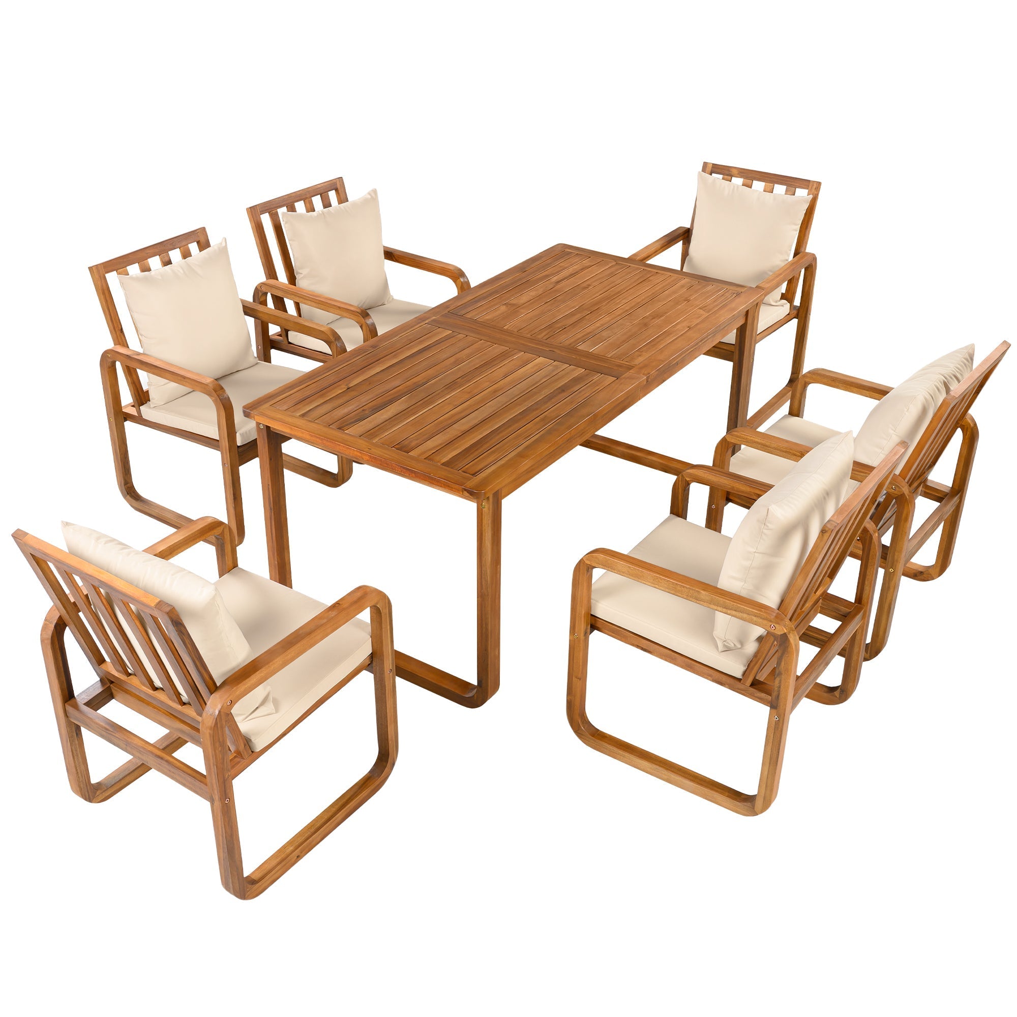 7 Pieces Patio Dining Set Outdoor Dining Table and Chairs